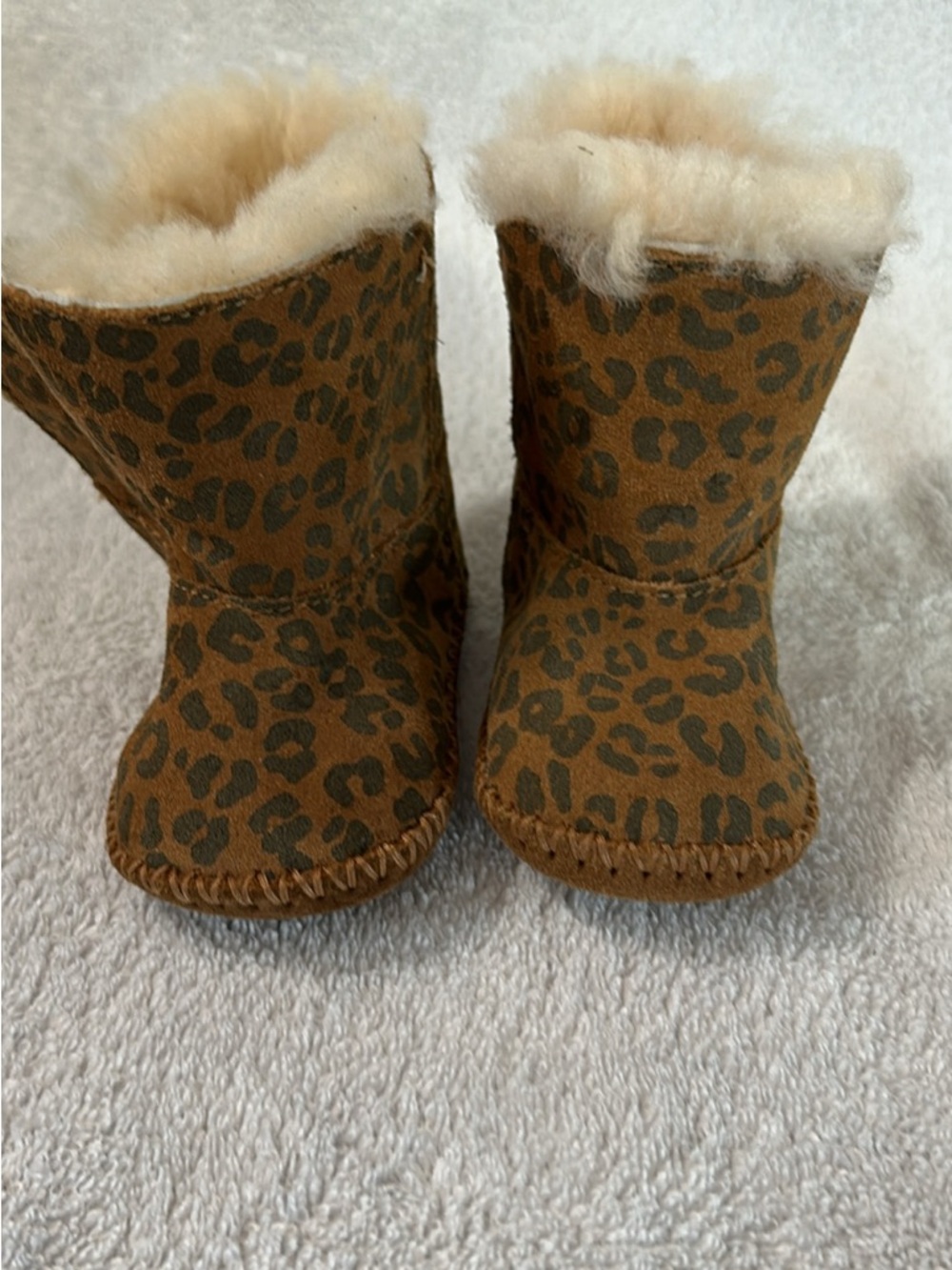 UGG Leopard Print Tan Sheepskin Lined Slipper